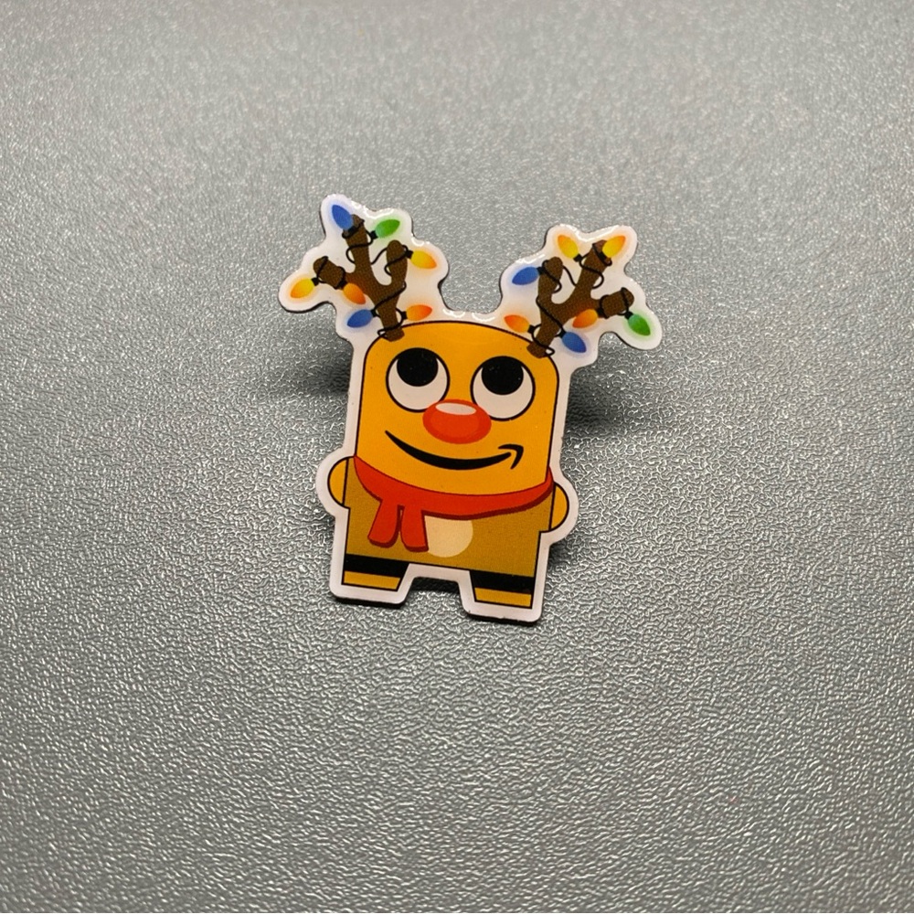 Amazon Employee Peccy Pin Collectible Festive Christmas Red Nose Reindeer Lights